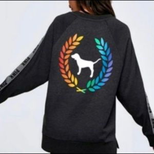 PINK rainbow logo Crew Sweatshirt